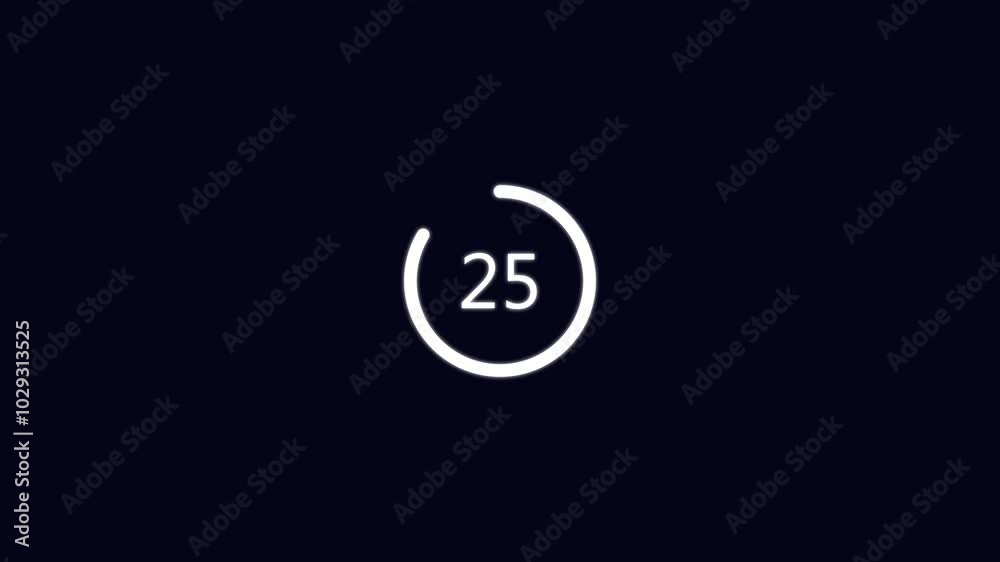 Circle countdown timer thirty seconds animation from 30 to 0 seconds on transparent background with alpha channel Black Background. Circle countdown timer thirty seconds animation from 30 to 0 seconds on transparent background with alpha channel Black Background.