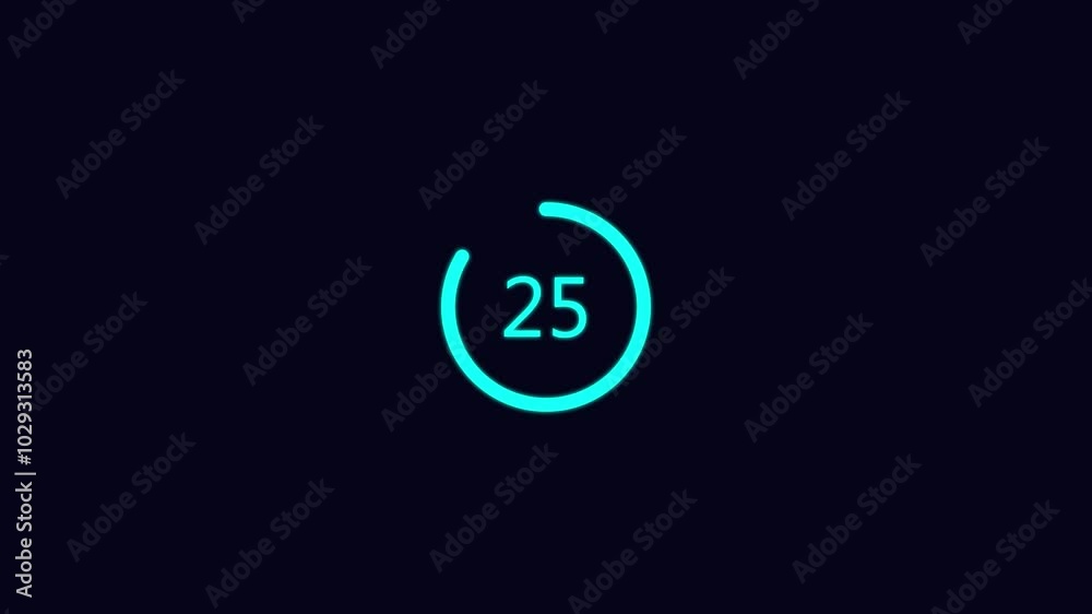 Circle countdown timer thirty seconds animation from 30 to 0 seconds on transparent background with alpha channel Black Background. Circle countdown timer thirty seconds animation from 30 to 0 seconds on transparent background with alpha channel Black Background.