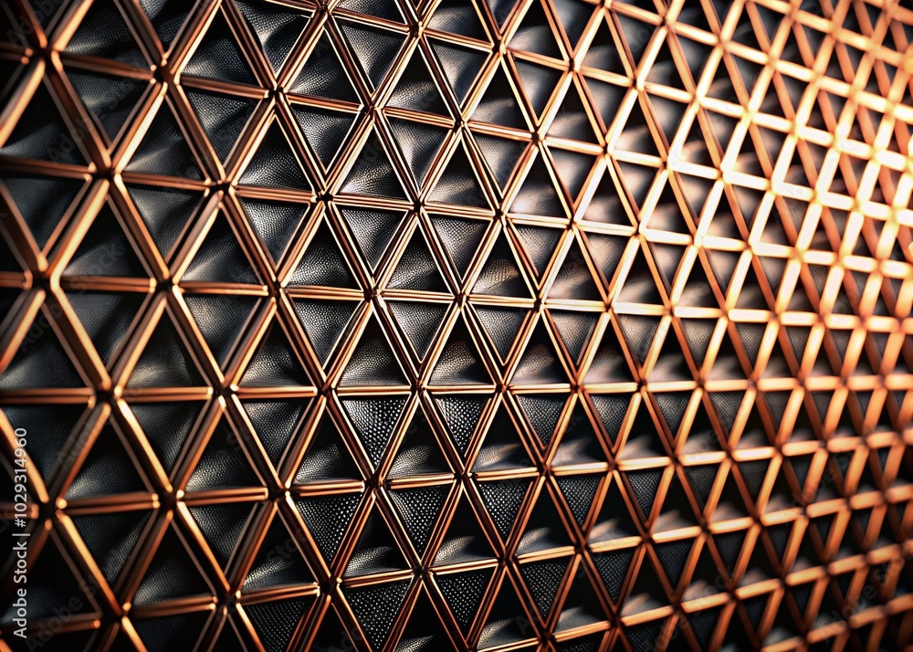Elegant Rose Gold and Black Triangle Mesh Pattern Wallpaper Design for Modern Interiors Elegant Rose Gold and Black Triangle Mesh Pattern Wallpaper Design for Modern Interiors
