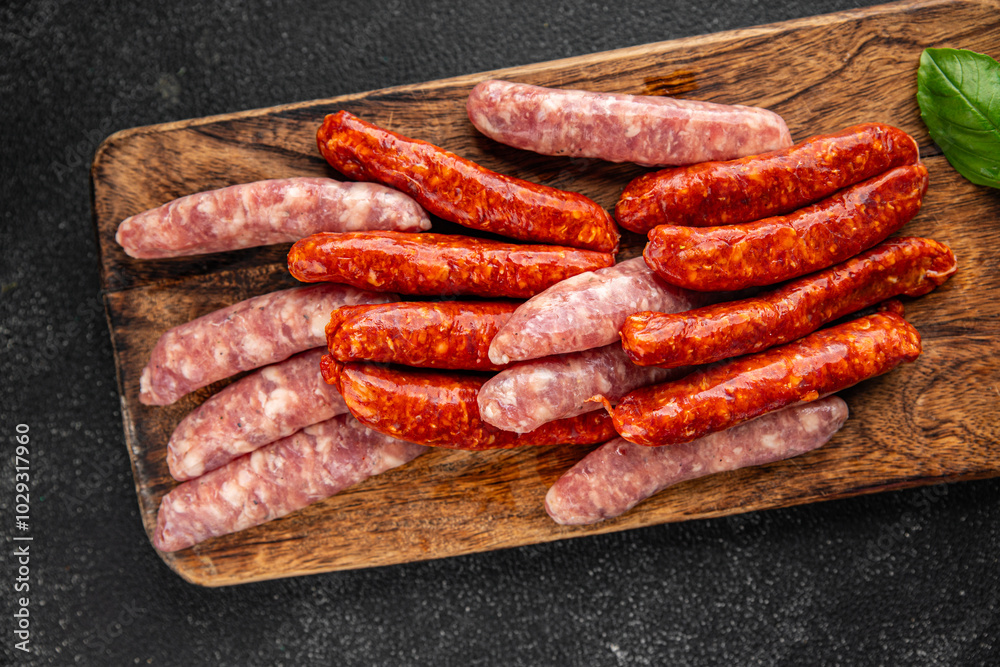 raw meat sausages beef, pork, chicken, lamb, dish fresh delicious gourmet food background on the table rustic food top view copy space raw meat sausages beef, pork, chicken, lamb, dish fresh delicious gourmet food background on the table rustic food top view copy space
