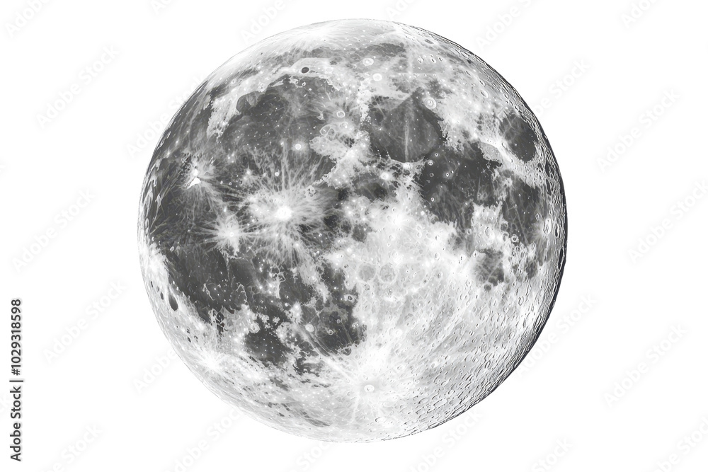 Detailed black and white image of the full moon, showcasing lunar craters and surface textures. Perfect for astronomy and science themes. Detailed black and white image of the full moon, showcasing lunar craters and surface textures. Perfect for astronomy and science themes.