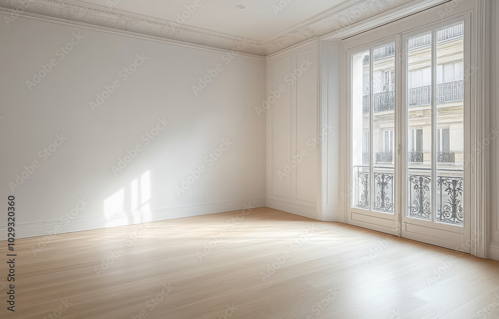 custom made wallpaper toronto digitalModern empty room with large window overlooking the street in a contemporary building during daylight
