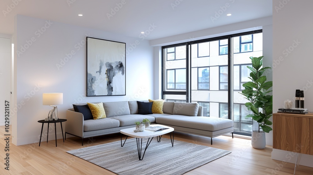 Fototapeta premium Embracing modern minimalist decor a serenity in stylish living spaces