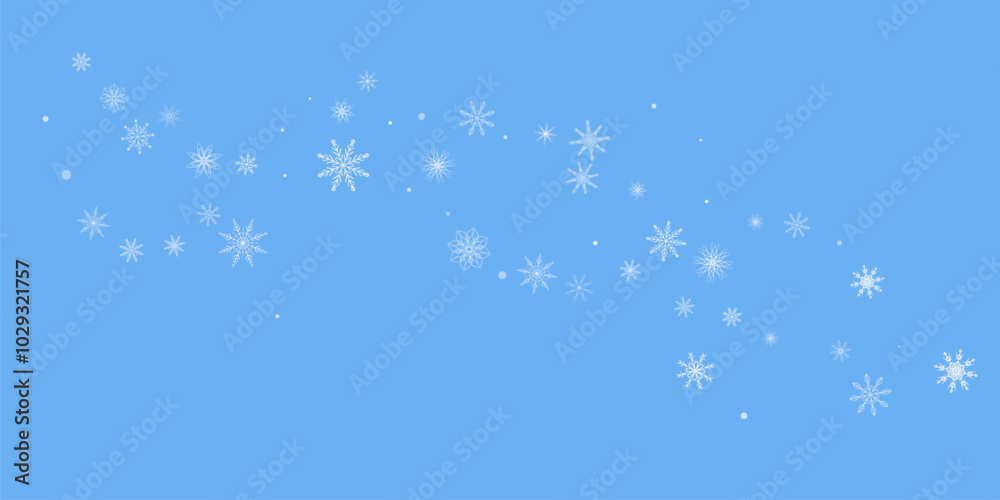 Snowflakes. Snow, snowfall. Falling scattered white snowflakes on a blue background. Snowflakes. Snow, snowfall. Falling scattered white snowflakes on a blue background.