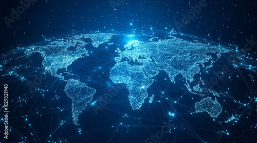 A Digital Representation of the World Connected by a Network of Lines and Points