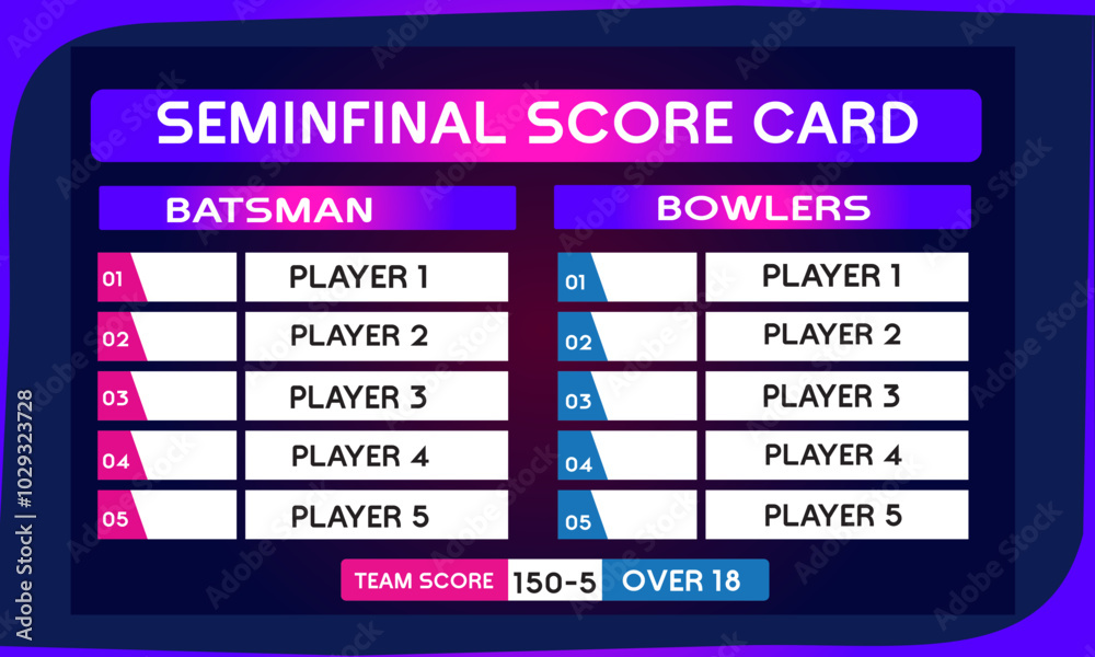 Obraz premium cricket game leaderboard with abstract background vector