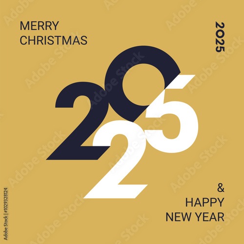 Business Happy New Year 2025 greeting card. Vector illustration concept for background, greeting card, banner for website, social media banner, marketing material.