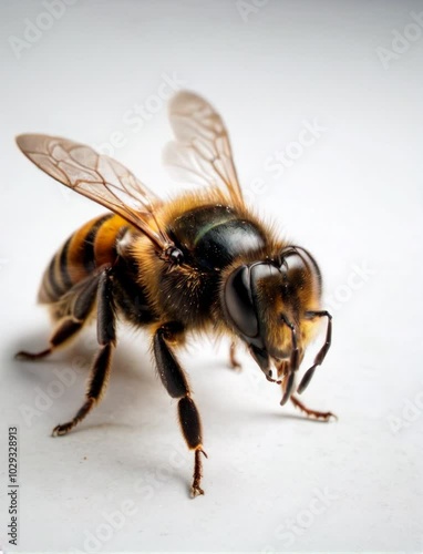 bee on white background