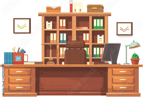 Professional Guidance Counselor's Office Interior Illustration