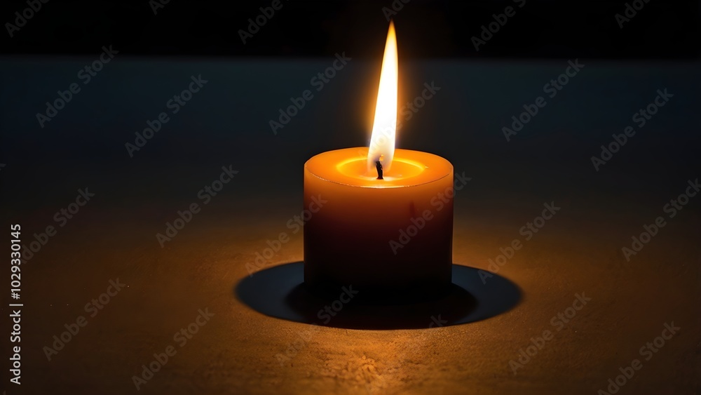 single burning candle in a dark setting, symbolizing hope, remembrance and serenity in moments of quiet reflection or special occasions single burning candle in a dark setting, symbolizing hope, remembrance and serenity in moments of quiet reflection or special occasions