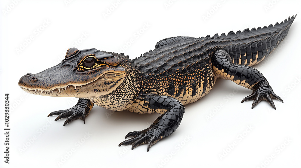 Realistic alligator illustration, detailed texture, reptile art, wildlife photography, copy space Realistic alligator illustration, detailed texture, reptile art, wildlife photography, copy space