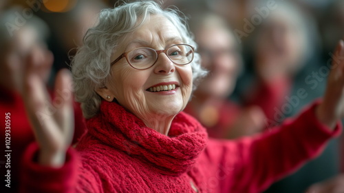 A group of older adults participating in a dance class, like ballroom or line dancing, showing fun ways to stay active