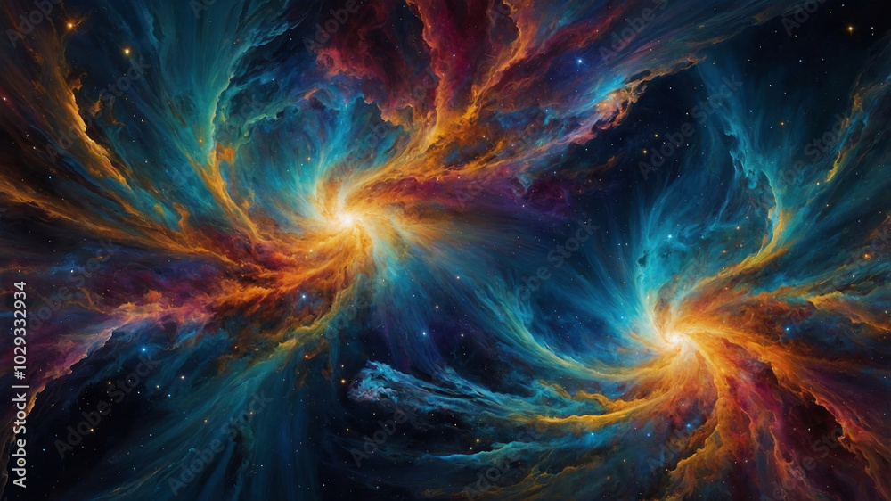 Cosmic Swirling Nebulas in Deep Space Cosmic Swirling Nebulas in Deep Space
