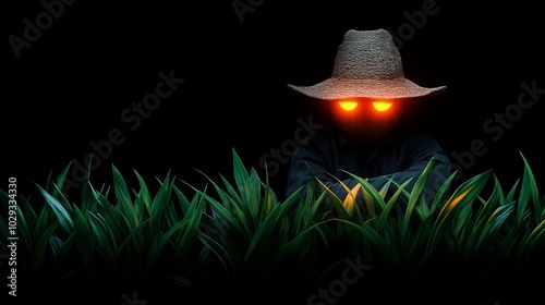 Night Watchman with Glowing Eyes photo