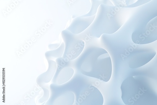 Abstract blue wavy 3D surface design with soft shadows.