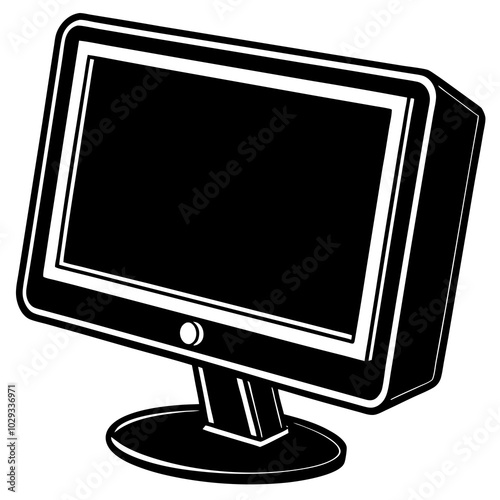 Monitor silhouette black Color vector