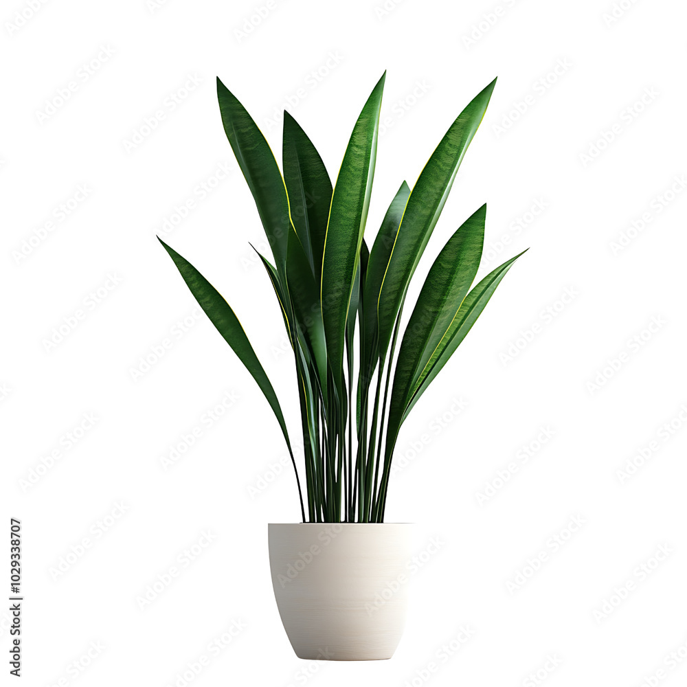 A potted snake plant with tall, upright leaves isolated on transparent background (4) A potted snake plant with tall, upright leaves isolated on transparent background (4)