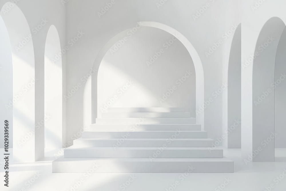 Minimalist Empty Studio Room with White Gradient Background Minimalist Empty Studio Room with White Gradient Background