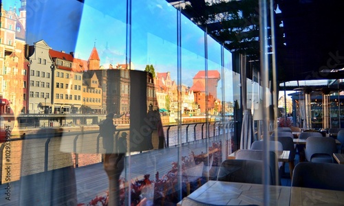 gdansk old town view from restaurant windows