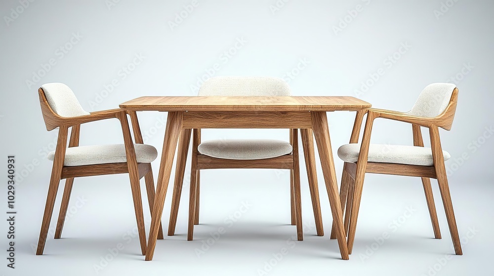 Stylish wooden dining table with two chairs, perfect for modern interior design, creating a cozy dining atmosphere. Stylish wooden dining table with two chairs, perfect for modern interior design, creating a cozy dining atmosphere.