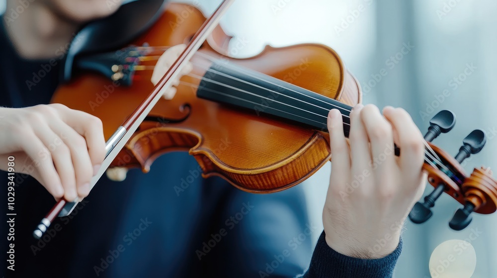 Beautiful Violin Performance with Focused Hands Beautiful Violin Performance with Focused Hands