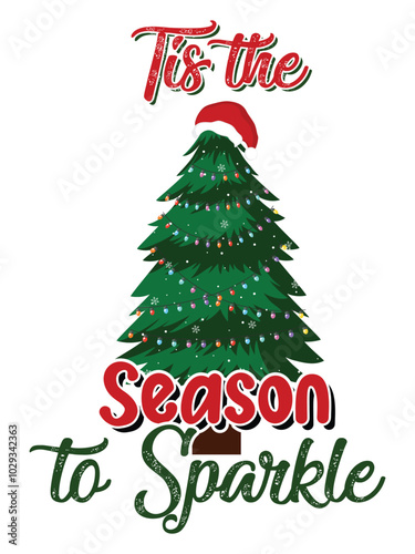 Christmas design, Christmas holiday typography, Vector illustration.
