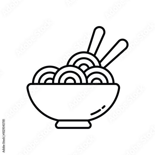 Ramen Bowl vector icon stock illustration