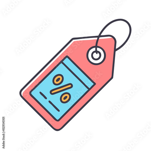 Black outline icon of a discount tag featuring a bold percentage sign, designed without a background, perfect for symbolizing sales, promotions, and retail discounts in a clean and simple style.