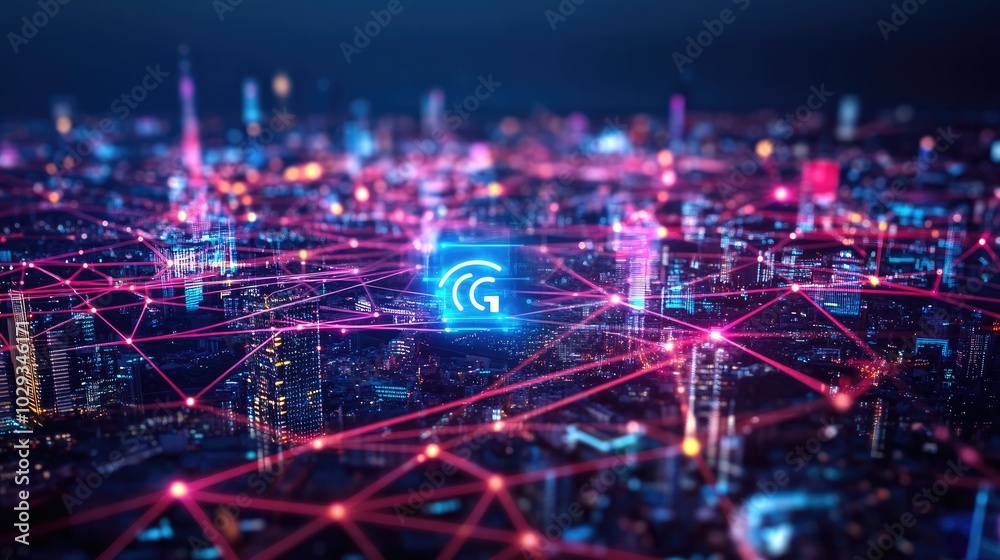 Global communication network illustrating the concept of 6G technology