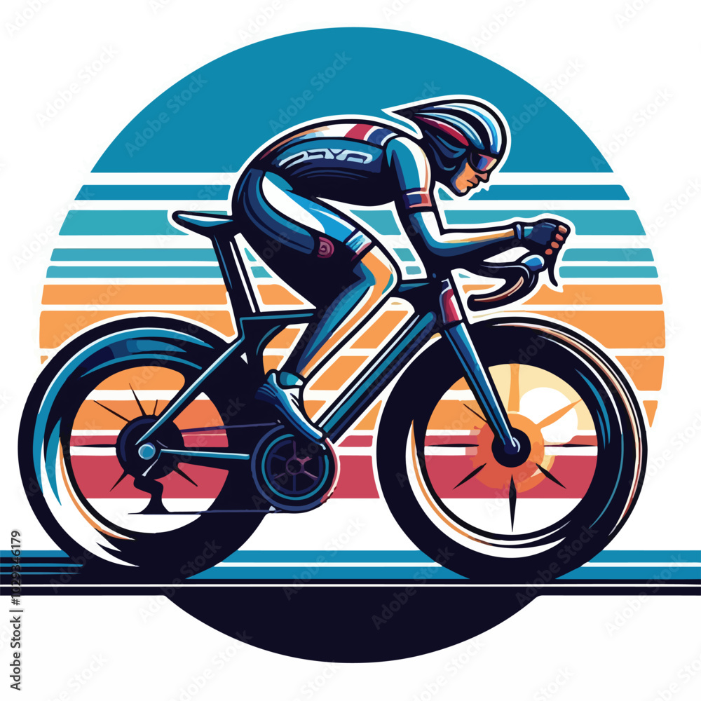 Fototapeta premium a man riding bike vector ,t shirt design
