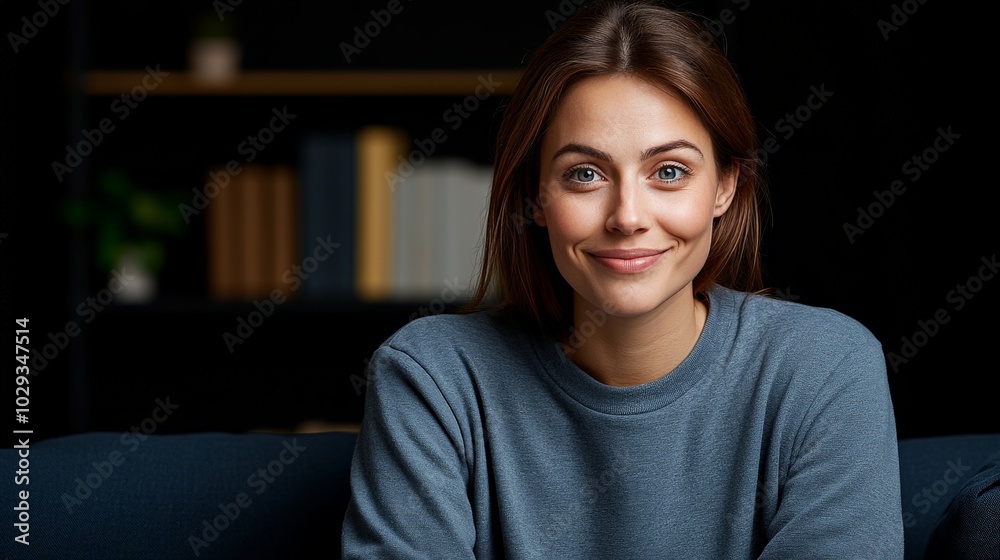 Confident and Content: A portrait of a woman with a warm, inviting smile, radiating confidence and a sense of contentment. Confident and Content: A portrait of a woman with a warm, inviting smile, radiating confidence and a sense of contentment.
