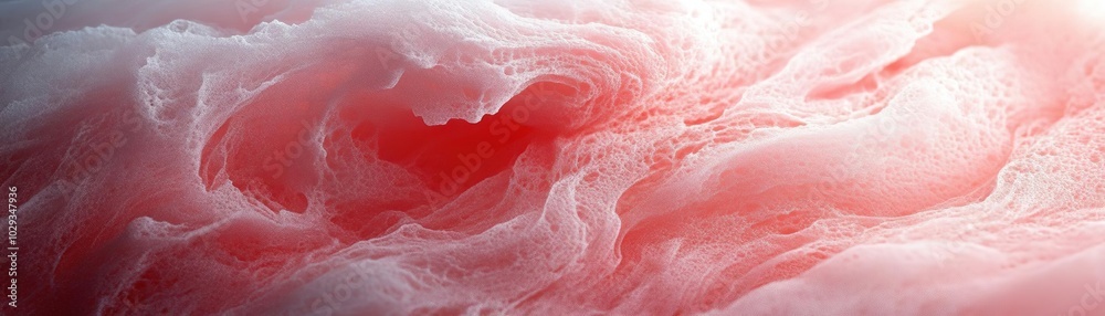 Obraz premium A mesmerizing abstract image of flowing red and white textures, evoking a sense of calm and mystery in a unique artistic composition.