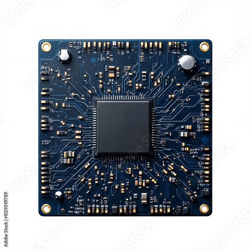 computer chip on white isolate