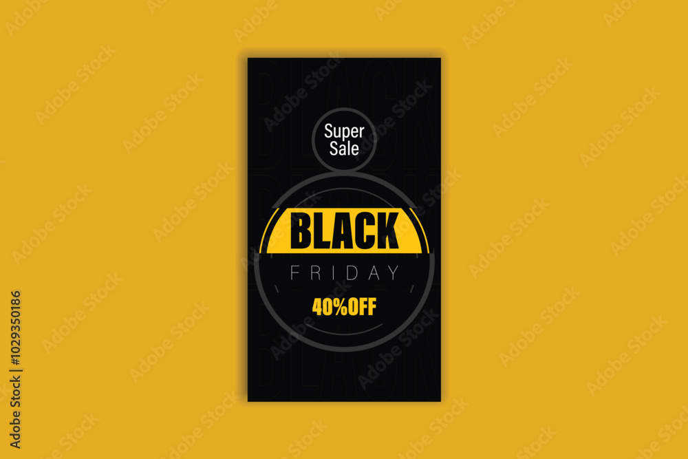Yellow Black Friday story social media template banner design Yellow Black Friday story social media template banner design