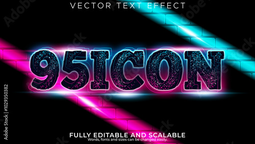 Editable text style effect - 95ICON text style theme.