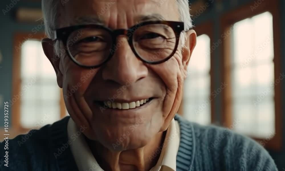 An elderly man radiates joy as he shares delightful conversations with friends in a beautifully decorated cabin. Laughter and warmth fill the air during this sunny gathering An elderly man radiates joy as he shares delightful conversations with friends in a beautifully decorated cabin. Laughter and warmth fill the air during this sunny gathering