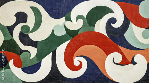 Fusion of Irish and American Cultures in Abstract Swirling Lines