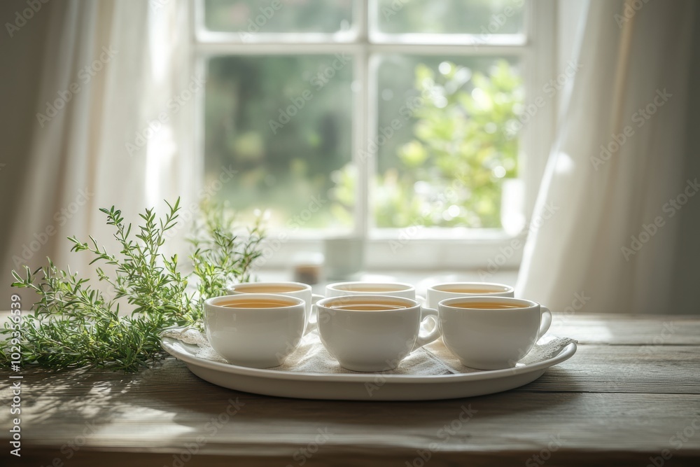 scandinavian tea rituals, placed in a scandi-style kitchen with a large window, herbal tea cups emit a gentle aroma under cascading natural light scandinavian tea rituals, placed in a scandi-style kitchen with a large window, herbal tea cups emit a gentle aroma under cascading natural light
