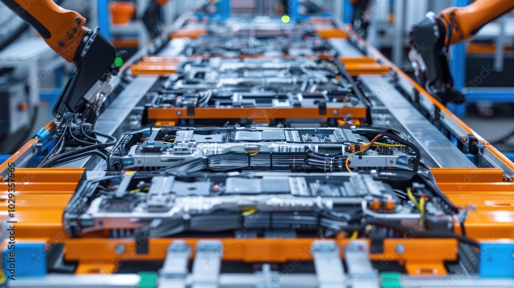 Robotic Arm Assembling Electronic Components on a Conveyor Belt Robotic Arm Assembling Electronic Components on a Conveyor Belt