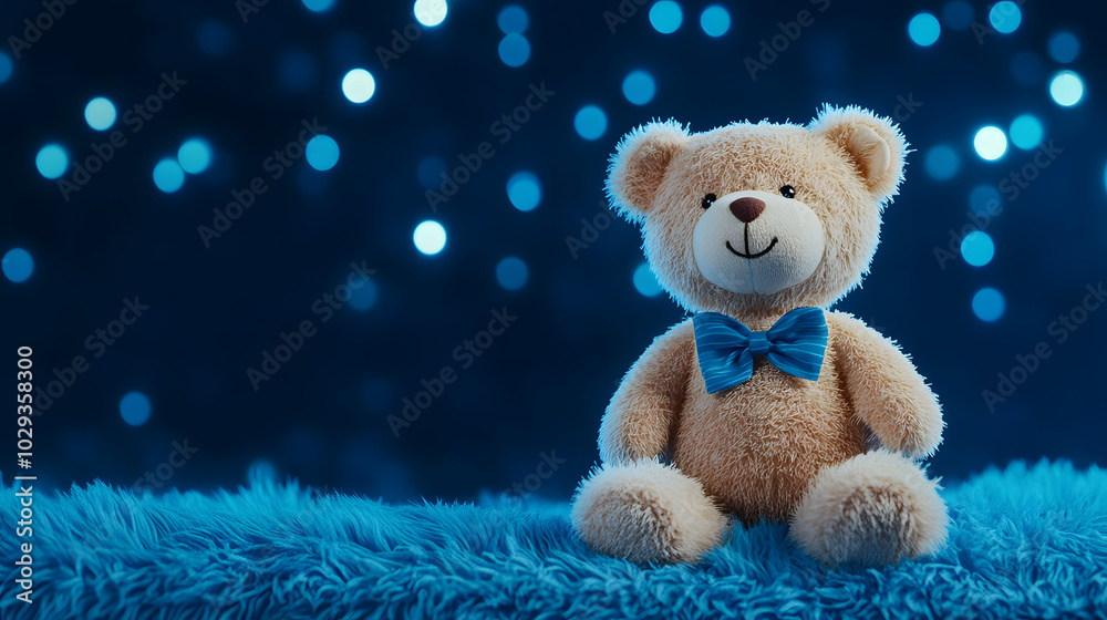 Creative Concept of a Joyful Stuffed Bear Icon with Expanding Sound Waves of Soothing Heartbeat from Ultrasound Creative Concept of a Joyful Stuffed Bear Icon with Expanding Sound Waves of Soothing Heartbeat from Ultrasound