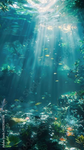 Ethereal underwater sanctuary, 4K hyperrealistic photo