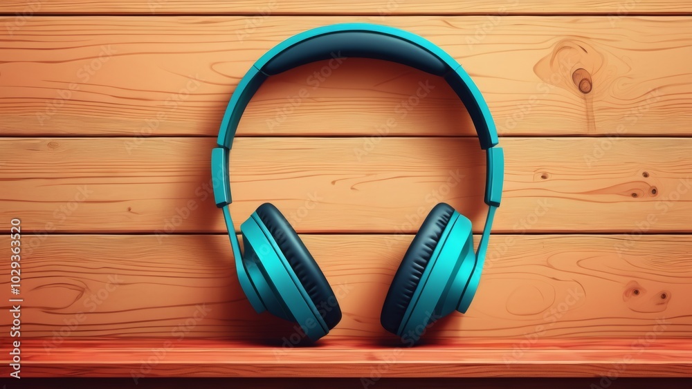headphones on a wooden table headphones on a wooden table