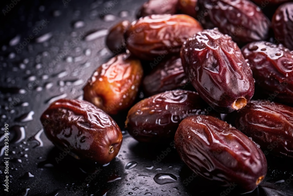 Water Droplets on Fresh Dates Against a White Background - Vibrant and Refreshing Fruit Photography Water Droplets on Fresh Dates Against a White Background - Vibrant and Refreshing Fruit Photography