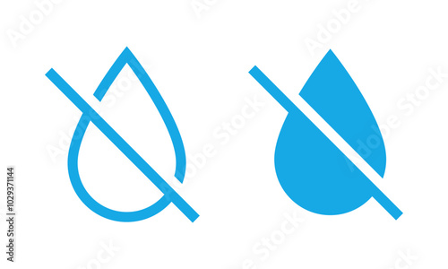 No water drop icon set