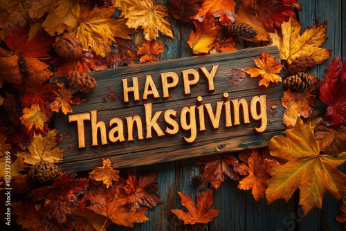 Composite image of happy thanksgiving