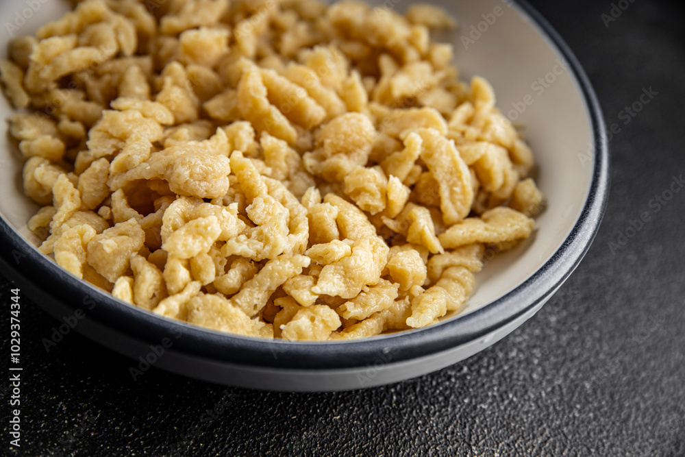 pasta spaetzle irregular shape fresh meal food snack on the table copy space food background rustic top view