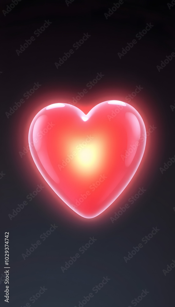 Glowing heart isolated with white highlights, png Glowing heart isolated with white highlights, png