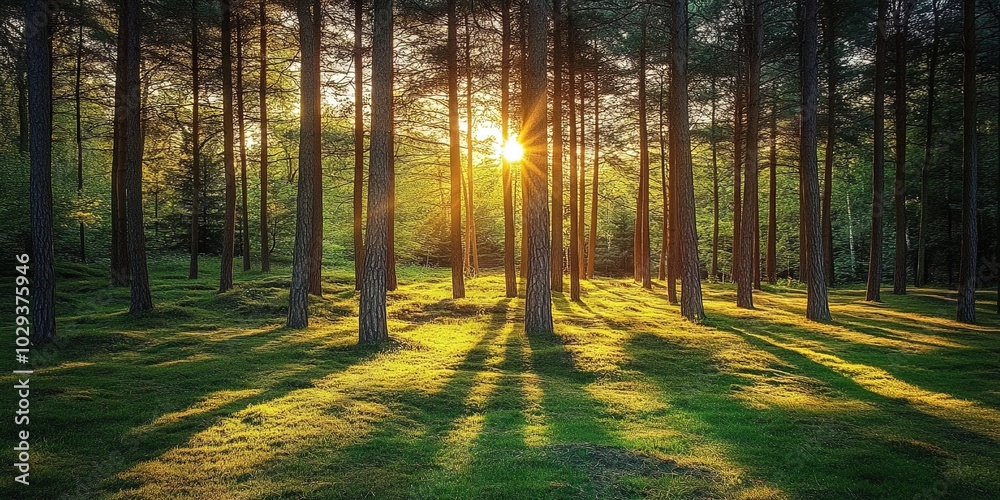 Fototapeta premium pine wood forest