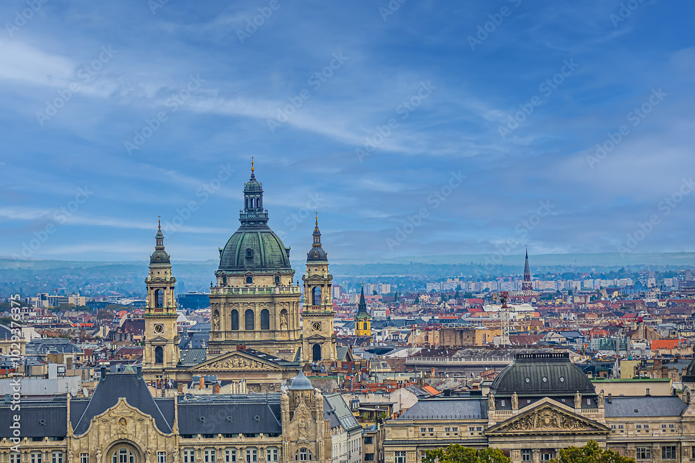 Obraz premium Beautiful Budapest Panoramic view from Castle District of Buda. Hungary.