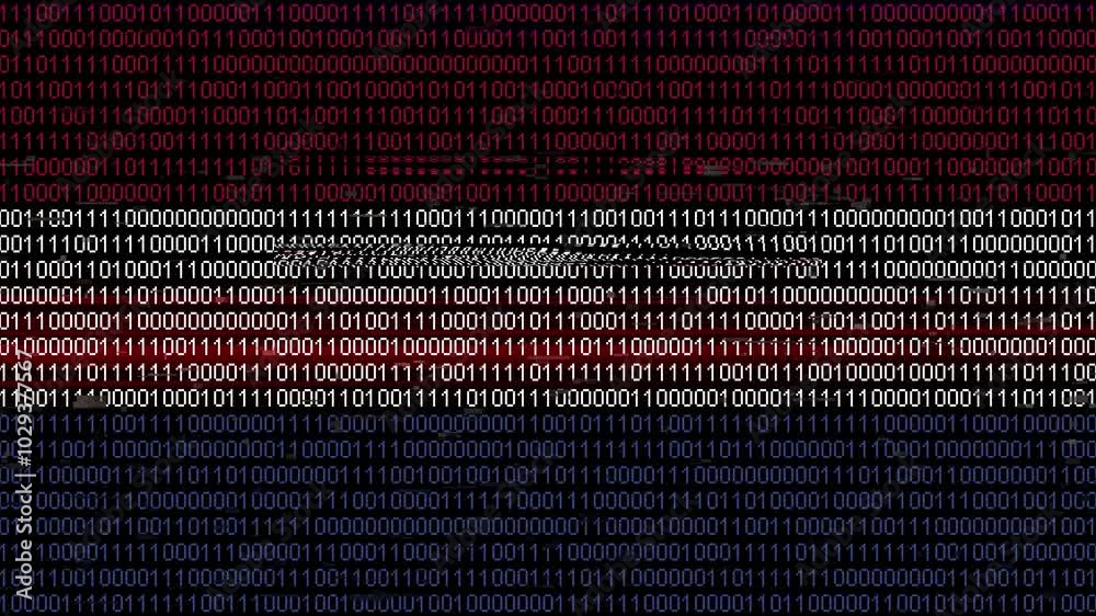 Binary code on flag of Netherlands. Program source code or Hacker concept on Dutch flag. Netherlands digital technology security, hacking or programming
